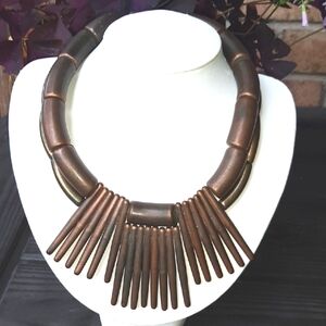 Elegant Bronze Statement Necklace